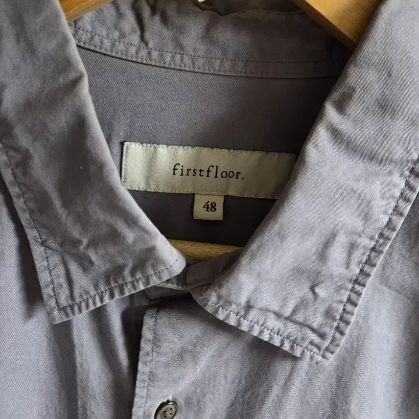 [BUNJANG] First Floor Garment Dyed Shirt Lavender Grey / 퍼스트플로어 가먼트 다이드 셔츠 라벤더 그레이 48