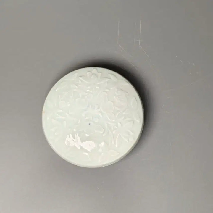 [BUNJANG] Jingdezhen Kiln Celadon Glazed Flower Pattern Lidded Jar / 정요 관요 연녹유 화문 유개합 중국도자기 골동품 고미술품 수집품