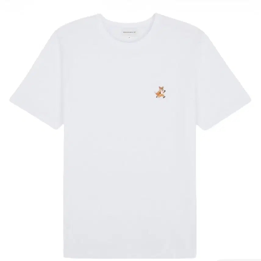 [BUNJANG] Maison Kitsuné Speedy Fox Patch Comfort T-Shirt White / 메종 키츠네 스피디 폭스 패치 컴포트 티셔츠 화이트