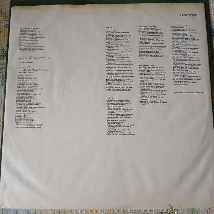 [BUNJANG] John Lennon - Mind Games Vinyl Record / Lp중고 JOHN LENNON - MIND GAMES 음반 판매합니다.