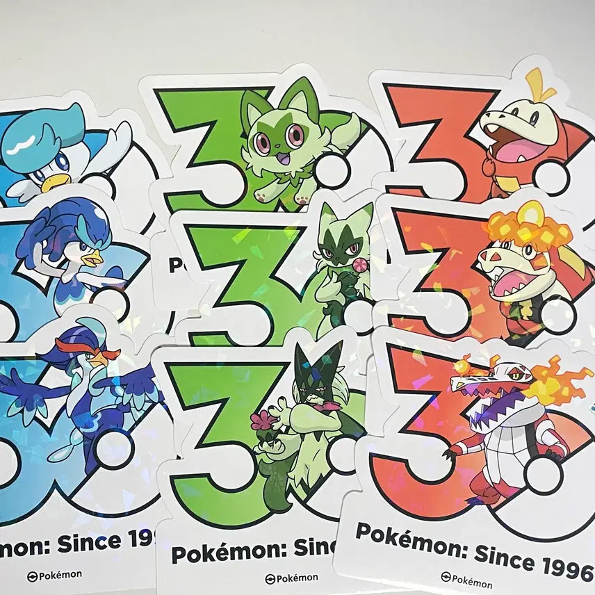 [BUNJANG] Pokemon 30th Anniversary Stickers - Generation 9 Starters / 포켓몬 30주년 스티커 9세대 스타팅 라인 판매
