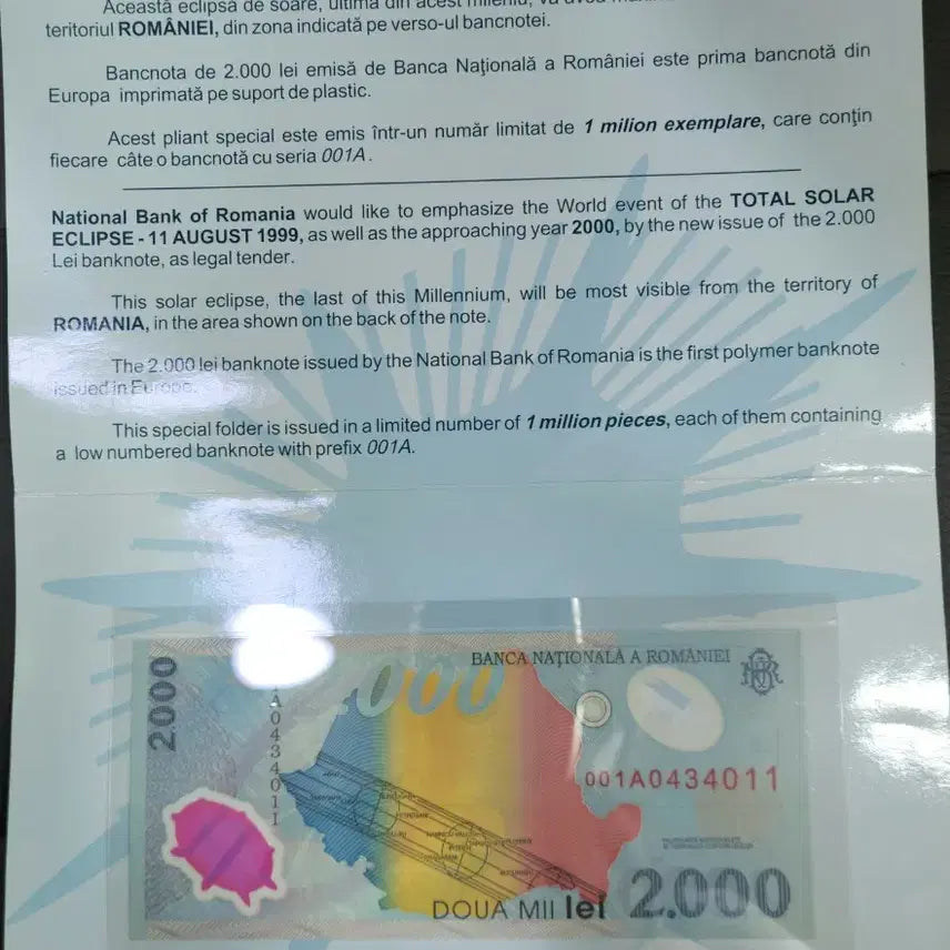 [BUNJANG] Romania 2000 Lei Solar Eclipse 1999 Coin / 루마니아 일식 1999년 2000레이 기념