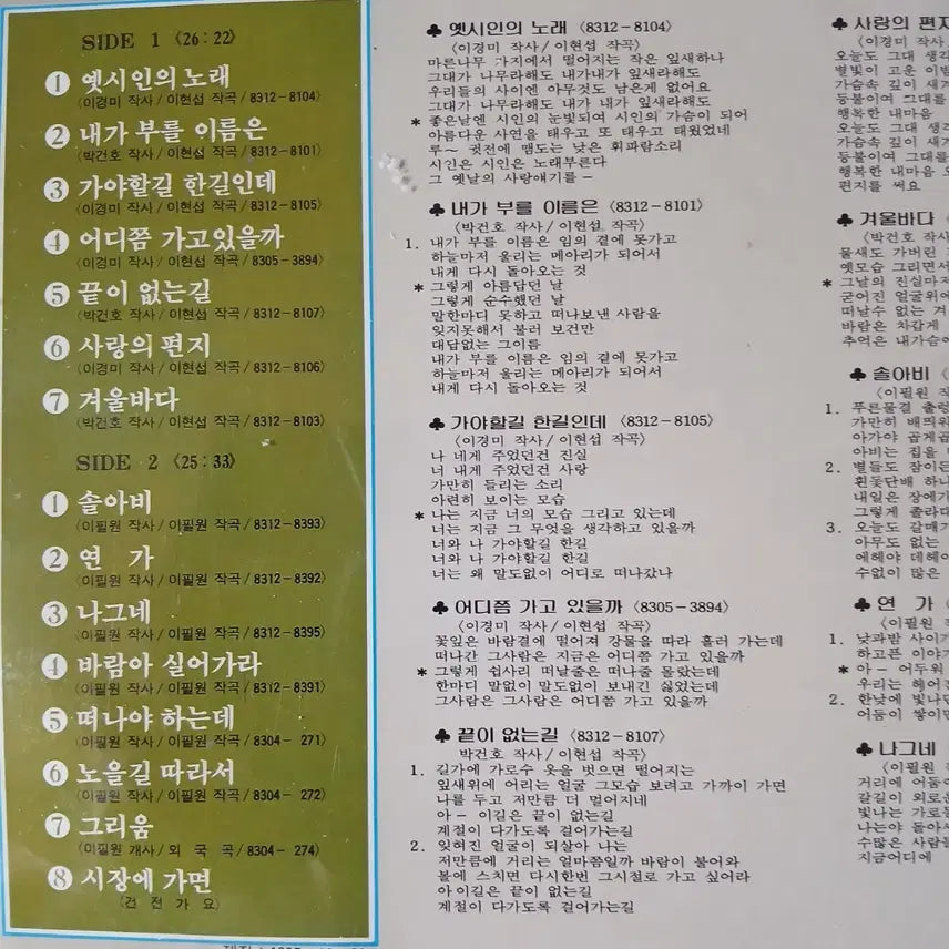[BUNJANG] Han Kyung-ae &amp; Lee Pil-won - The First Album (Used LP) / Lp중고 연인에게 이노래를 제1집 - 한경애. 이필원 음반 판매합니다.
