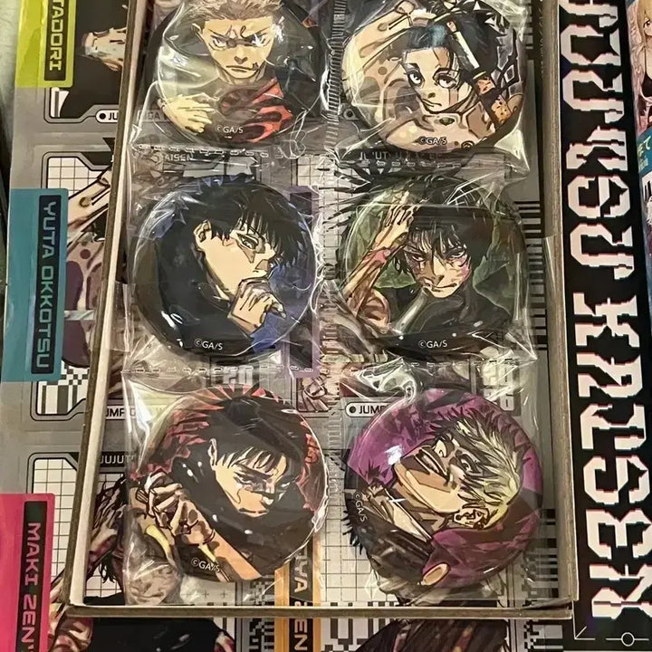 [BUNJANG] Jujutsu Kaisen Original Art Can Badge &amp; Hologram Sticker Set - Fushiguro, Yuta / 주술회전 원화 캔뱃지, 홀로 스티커 세트 판매 유지, 후시구로, 유타