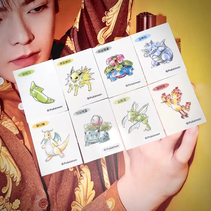 [BUNJANG] Pokémon Stickers 1999 Version Bundle - Bulbasaur, Moltres, Zapdos, Dragonite / 포켓몬 띠부씰 1999버전 일괄 이상해꽃 파이어 쥬피썬더 망나뇽