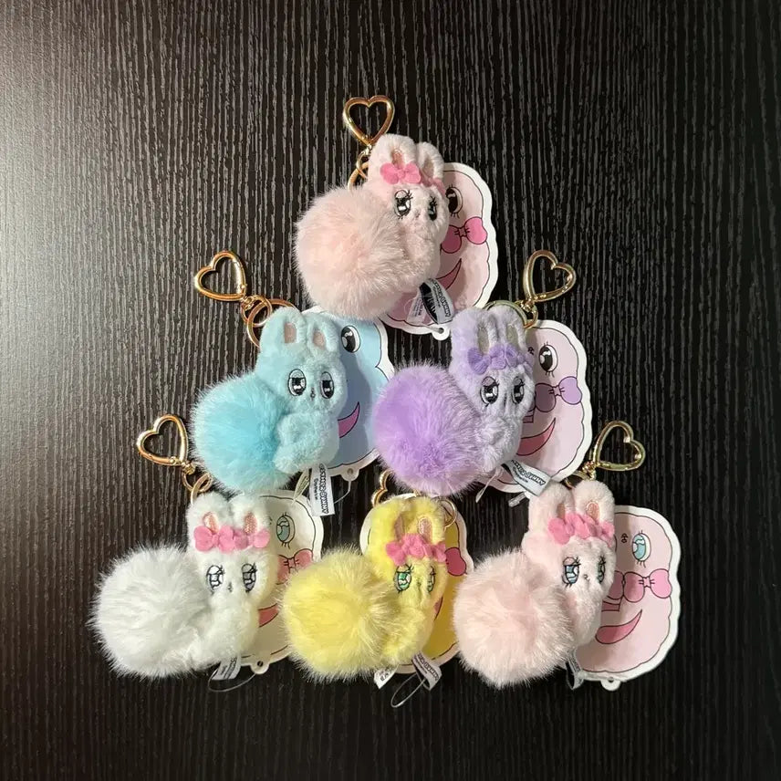 [BUNJANG] Esther Bunny Fluffy Ball Keyring Plush Set / [풀세트] 에스더버니 플러피볼 키링 인형(크림스위티리본라벤더블루해피)