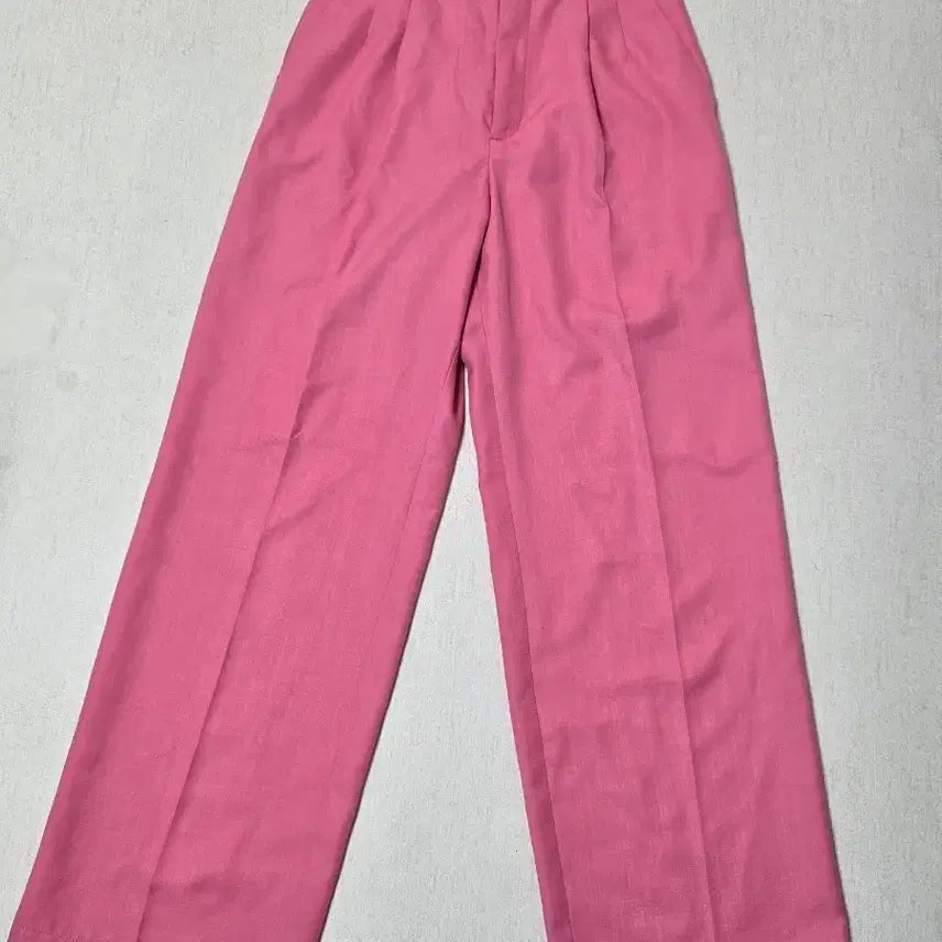 [BUNJANG] GU Pink Wide Pintuck Slacks - Size S (44-55) / 러블리 GU 핑크 와이드 핀턱 슬랙스 S 44-55