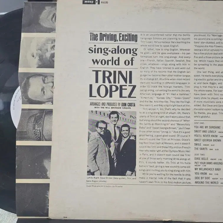 [BUNJANG] Trini Lopez The Sing-Along World LP / Trini Lopez_The Sing-Along World~LP USA