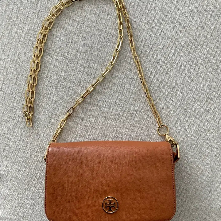 [BUNJANG] Tory Burch Leather Chain Shoulder Bag Brown / 토리버치 가죽 체인 백 브라운