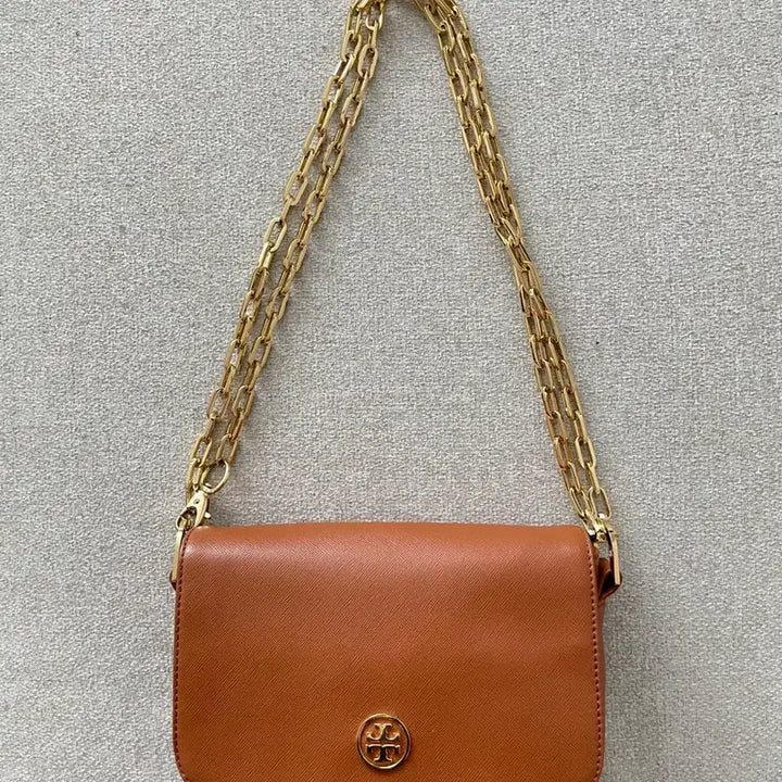 [BUNJANG] Tory Burch Leather Chain Shoulder Bag Brown / 토리버치 가죽 체인 백 브라운