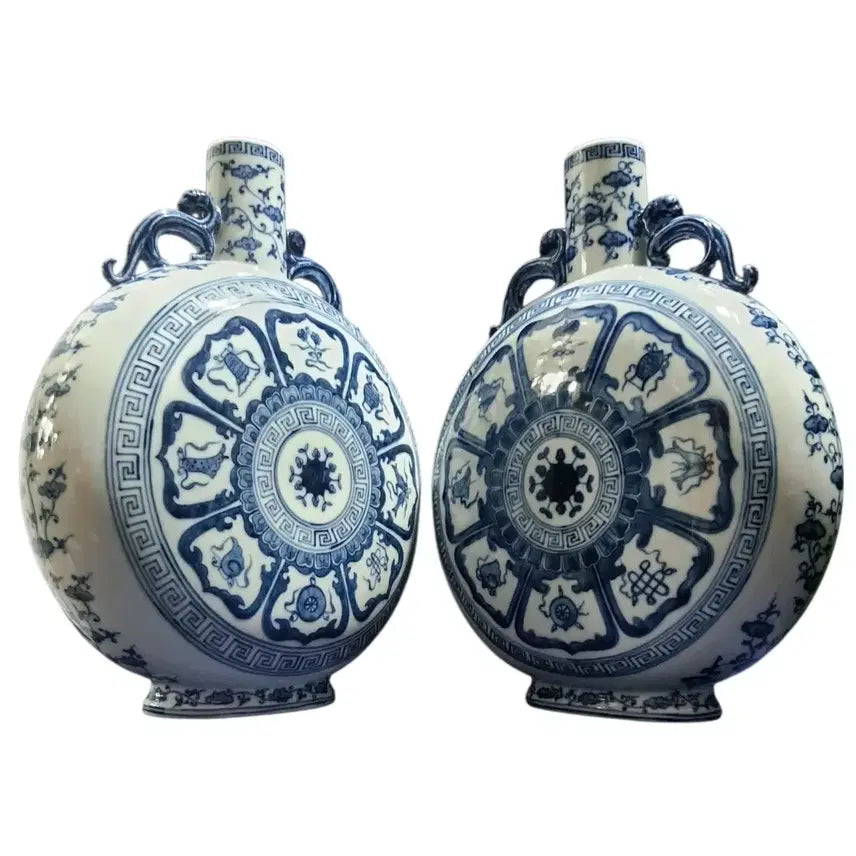 [BUNJANG] Qing Dynasty Qianlong Period Celadon Porcelain Twin Vase Set - &