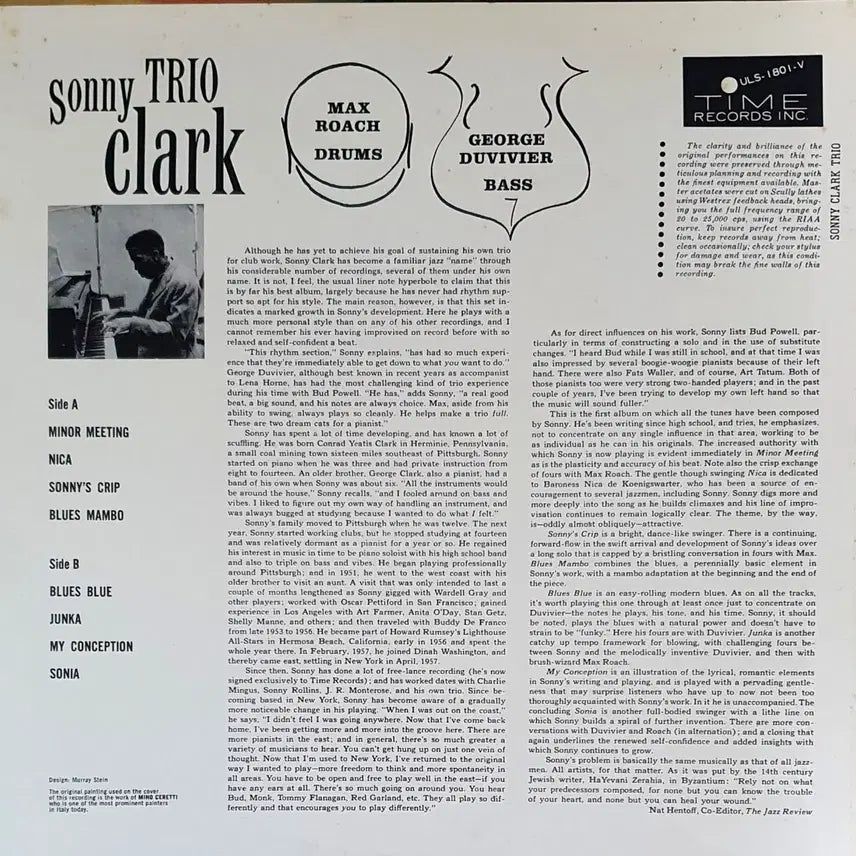 [BUNJANG] Sonny Clark Trio "High - Fidelity" Jazz LP (1975 Japan Import) / LP ㅡ [JAZZ] Sonny Clark Trio