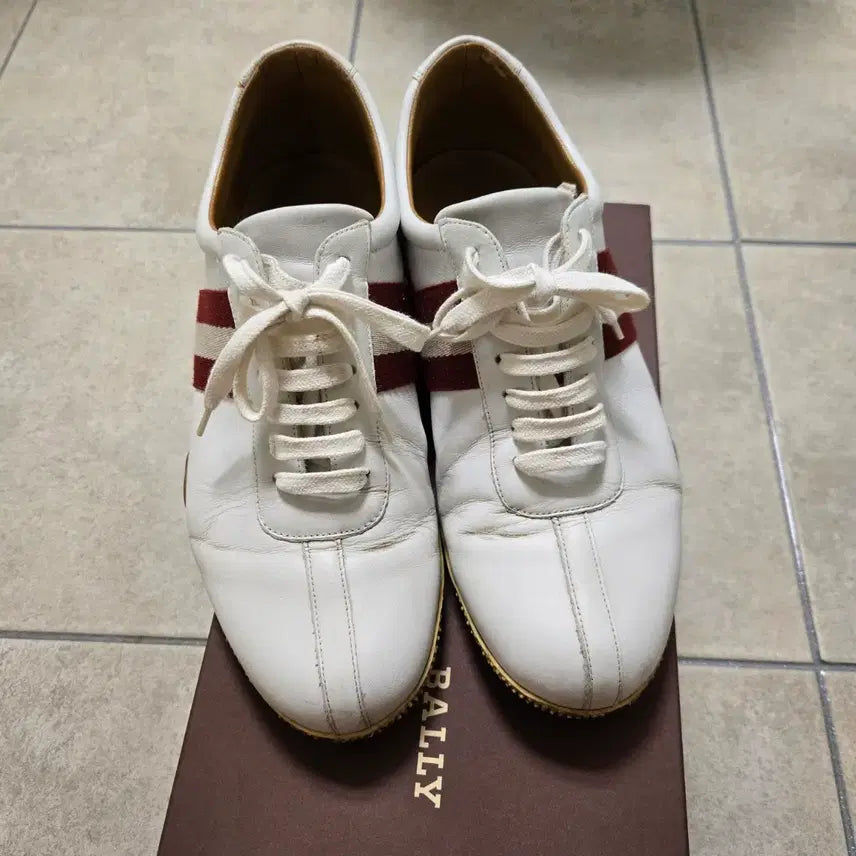 [BUNJANG] Bally White Calfskin Plain Sneakers / 발리 화이트 스니커즈 WHITE CALF PLAIN 260 백화점정품