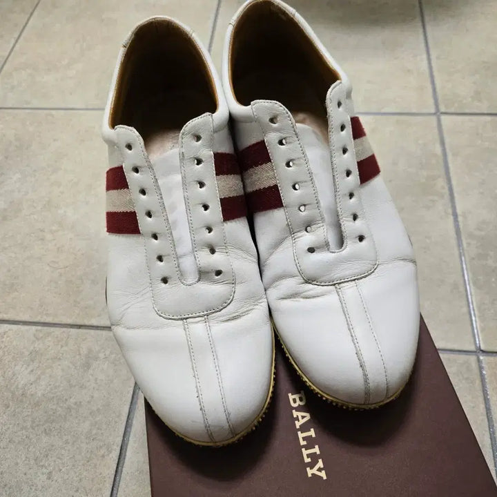 [BUNJANG] Bally White Calfskin Plain Sneakers / 발리 화이트 스니커즈 WHITE CALF PLAIN 260 백화점정품
