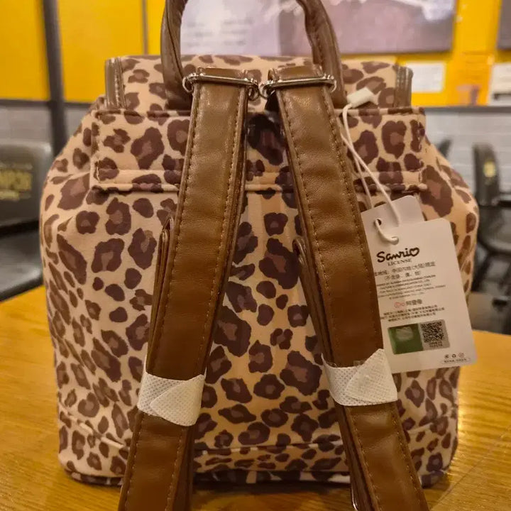 [BUNJANG] Hello Kitty Leopard Pattern Backpack / 헬로키티 호피 패턴 백팩 새상품