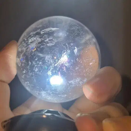 [BUNJANG] Natural Clear Quartz Sphere 55mm with Rainbow Phenomenon / [상급/무지개 폭발] 천연 백수정 스피어 55mm 택비포함