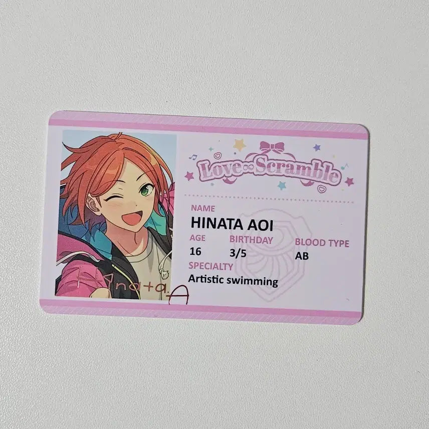 [BUNJANG] Ensemble Stars Hinata Love Scramble Student ID China Middle Star / 앙스타 히나타 러브 스크램블 학생증 중스타 중국