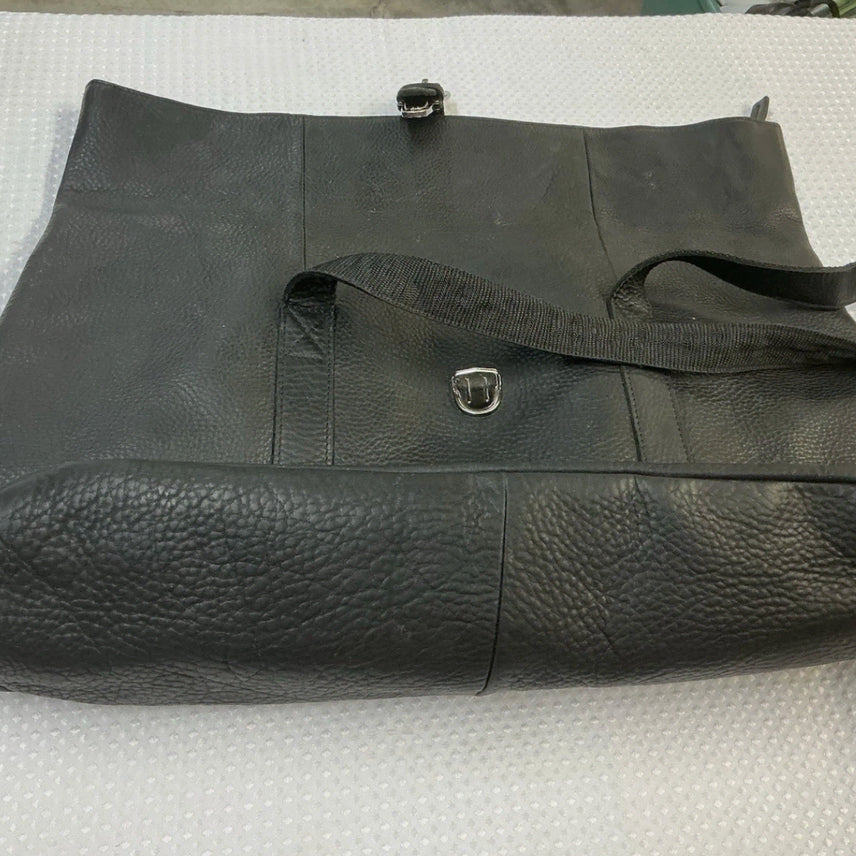 [BUNJANG] L.L.Bean Hardware Folding Leather Tote Bag Black / 엘엘빈 L.L.bean 하드웨어 폴딩 레더 토트백 가방 블랙