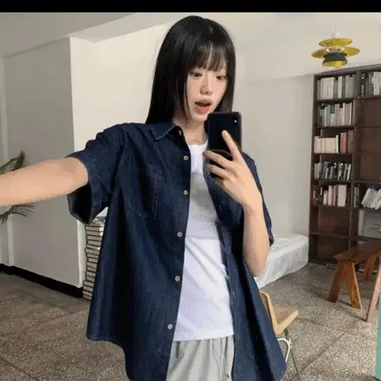 [SOLD OUT] 에이블리 데님 반팔 남방셔츠