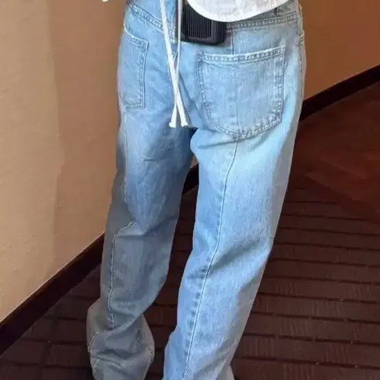 [BUNJANG] Ribbonbit Maud Line Denim Pants M Size / 리본빛 ribbonbit 마우드 라인 maud line 데님