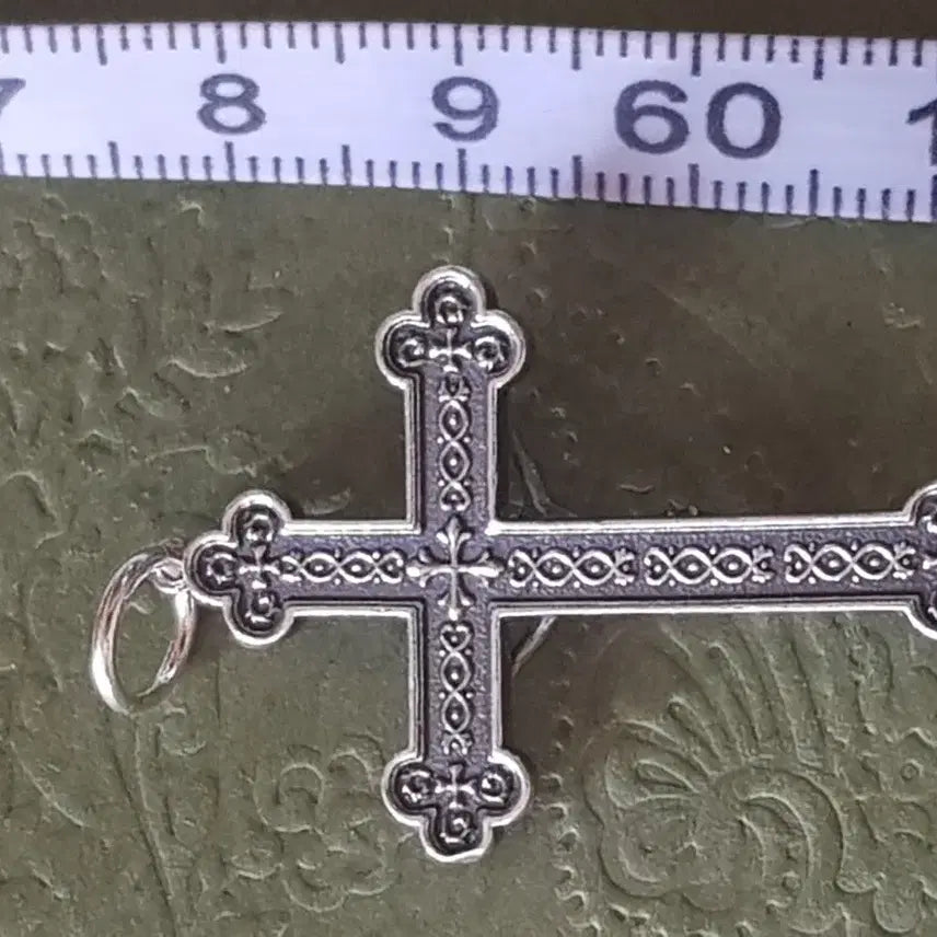 [BUNJANG] Silver 925 Jesus Engraved Cross Pendant / 십자가  펜던트
