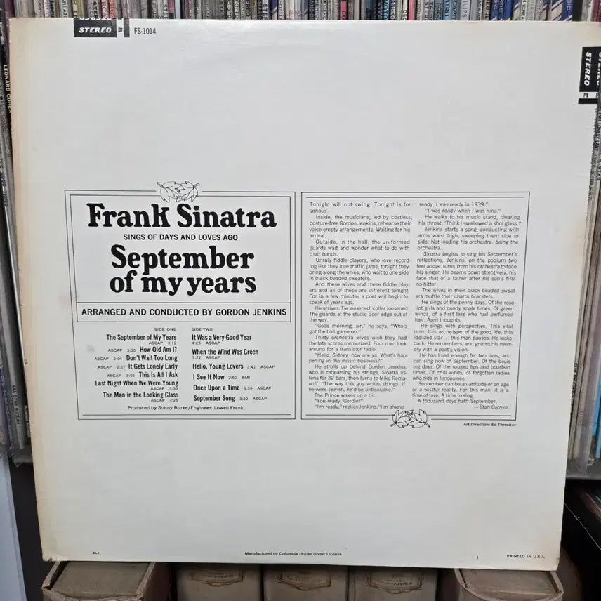 [BUNJANG] Frank Sinatra LP Vinyl Record / 프랭크 시나트라 lp판