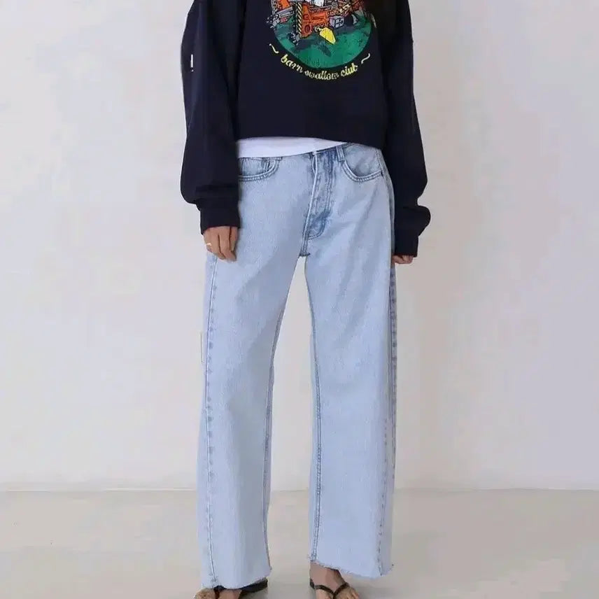 [BUNJANG] 11am 444 Wide Leg Jeans (Light Blue) / 11am 444 와이드진 (연청)