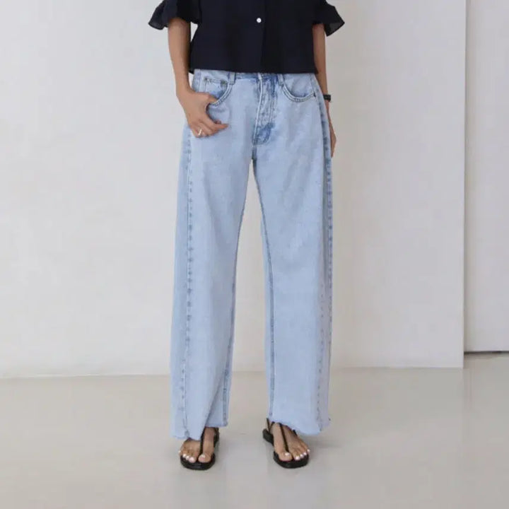 [BUNJANG] 11am 444 Wide Leg Jeans (Light Blue) / 11am 444 와이드진 (연청)