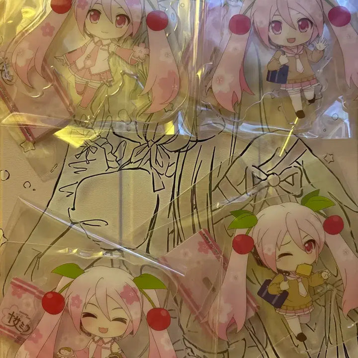 [BUNJANG] Sakura Miku Acrylic Stand 4-Piece Bundle Set / 미쿠 사쿠라 아크릴  4종 일괄