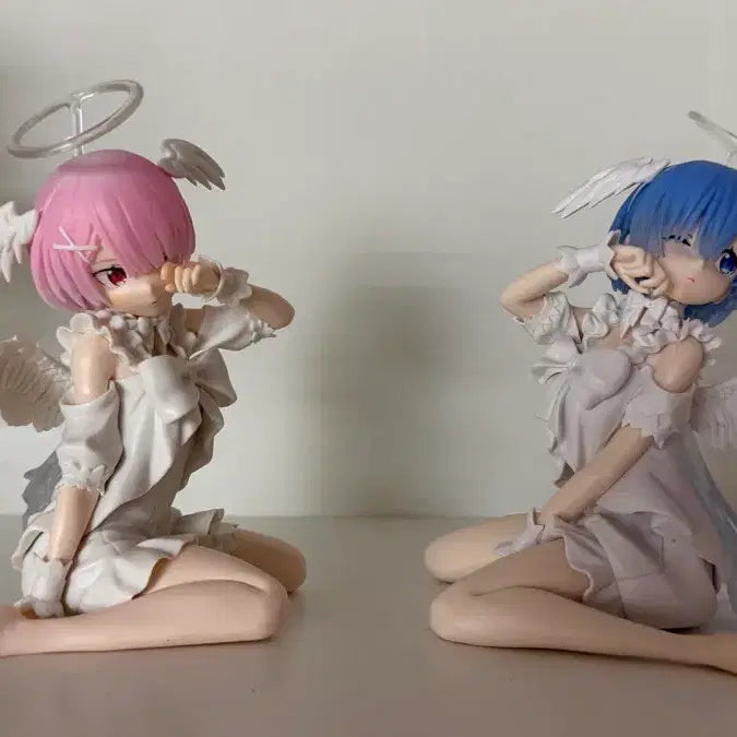 [BUNJANG] Re:Zero Ram Rem Angel Ver. Figure / 리제로 릴렉스타임 람 렘 천사 리제로 천사 피규어