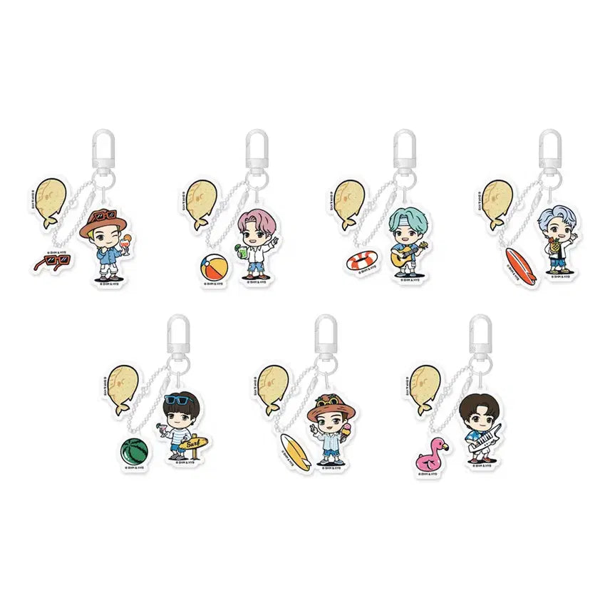 [BUNJANG] BTS TinyTan Holiday on the Island Keychain / BTS TinyTan Holiday on the Island_키링