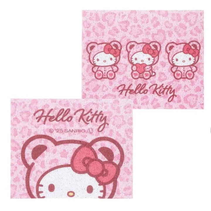[SOLD OUT] 헬로키티 핑크 레오파드 패턴 발매트 코일매트 2종