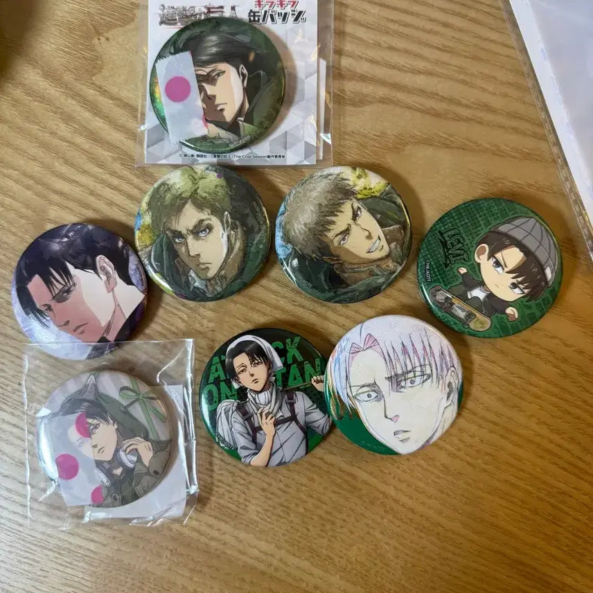[BUNJANG] Attack on Titan Levi, Jean, Erwin Pin Badge Set / 진격거 리바이, 쟝, 엘빈 뱃지