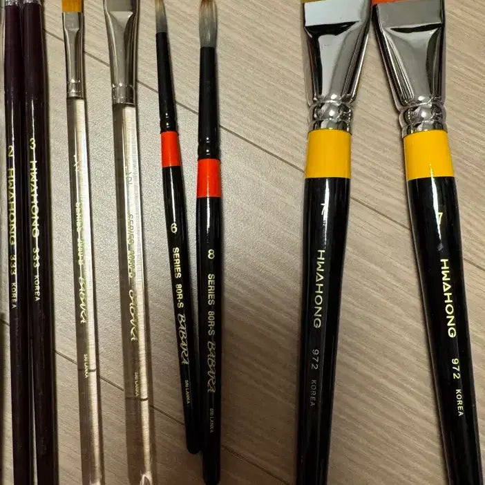 [BUNJANG] Hwahong/Barbara Art Brushes Set (27 pcs) / 화홍/바바라 입시미술 붓 27개 일괄 | 새상품 11개 포함