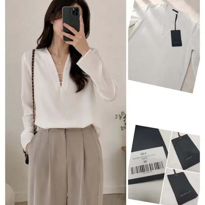 [BUNJANG] NEHERA BEA Cotton Silk Voile Blouse - White (36/S) / (정품/새상품) NEHERA 코튼 실크 보일 블라우스 화이트 / 분더샵
