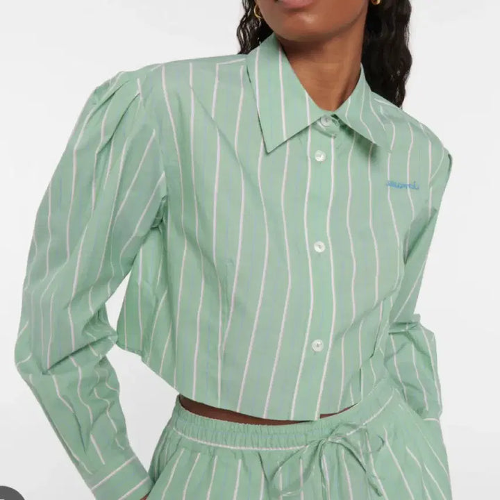 [BUNJANG] Marni Striped Cropped Shirt Size 42 / 마르니 스트라이프 크롭 셔츠 42