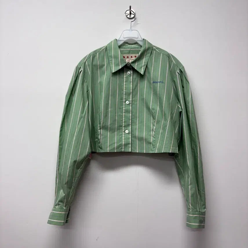 [BUNJANG] Marni Striped Cropped Shirt Size 42 / 마르니 스트라이프 크롭 셔츠 42