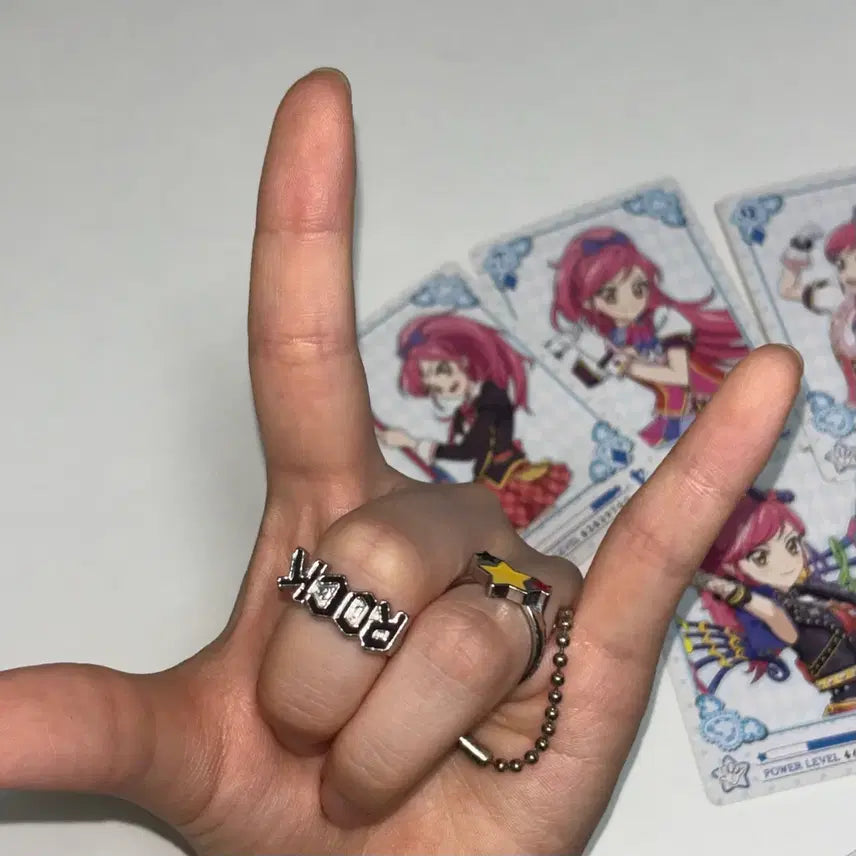 [BUNJANG] Aikatsu! Serara &amp; Seira Classic Trump Card Ring Charm Bundle Set / 아이엠스타 세라 세이라 고전 트럼프 카드 반지 챰 일괄 아이카츠