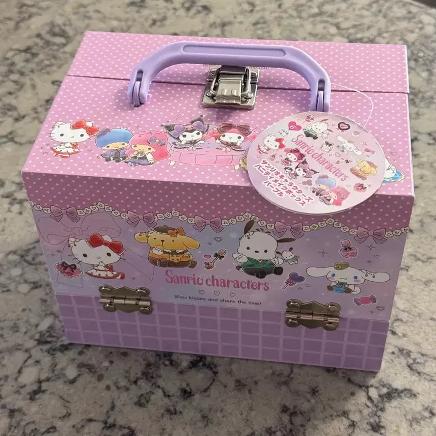 [BUNJANG] Sanrio Japan Official Sanrio Characters Purple Vanity Makeup Box / 오특! 산리오) 일본 정품 산리오 캐릭터즈 퍼플 바니티 메이크업 박스