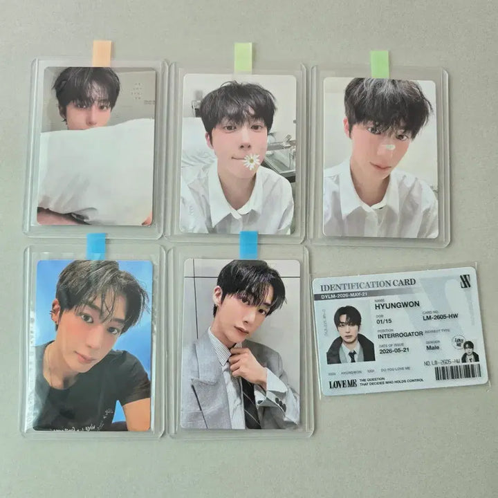 [BUNJANG] MONSTA X Hyungwon Lucky Draw Photocard &amp; ID Card Bundle Set / 몬스타엑스 형원 스스퀘 특전 포카 / 아이디카드 일괄