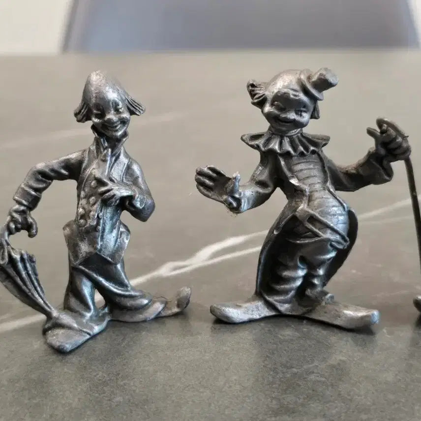 [BUNJANG] Vintage Tin Jester Figurines Set of 4 / 빈티지 광대 주석 피규어 4개