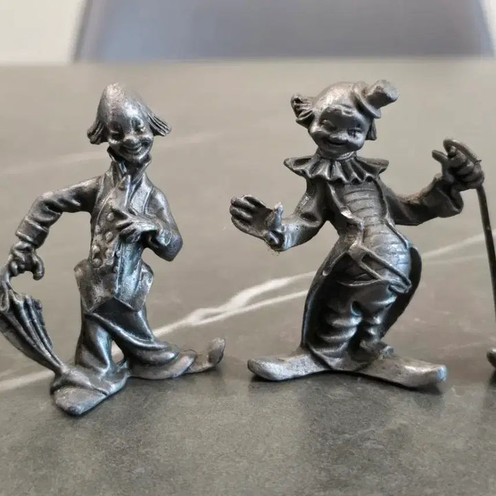 [BUNJANG] Vintage Tin Jester Figurines Set of 4 / 빈티지 광대 주석 피규어 4개
