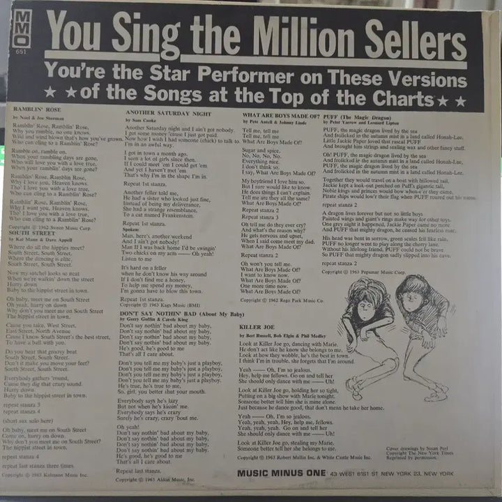 [BUNJANG] You Sing the Million Sellers Volume 1 LP / You Sing the Million Sellers 1_LP USA