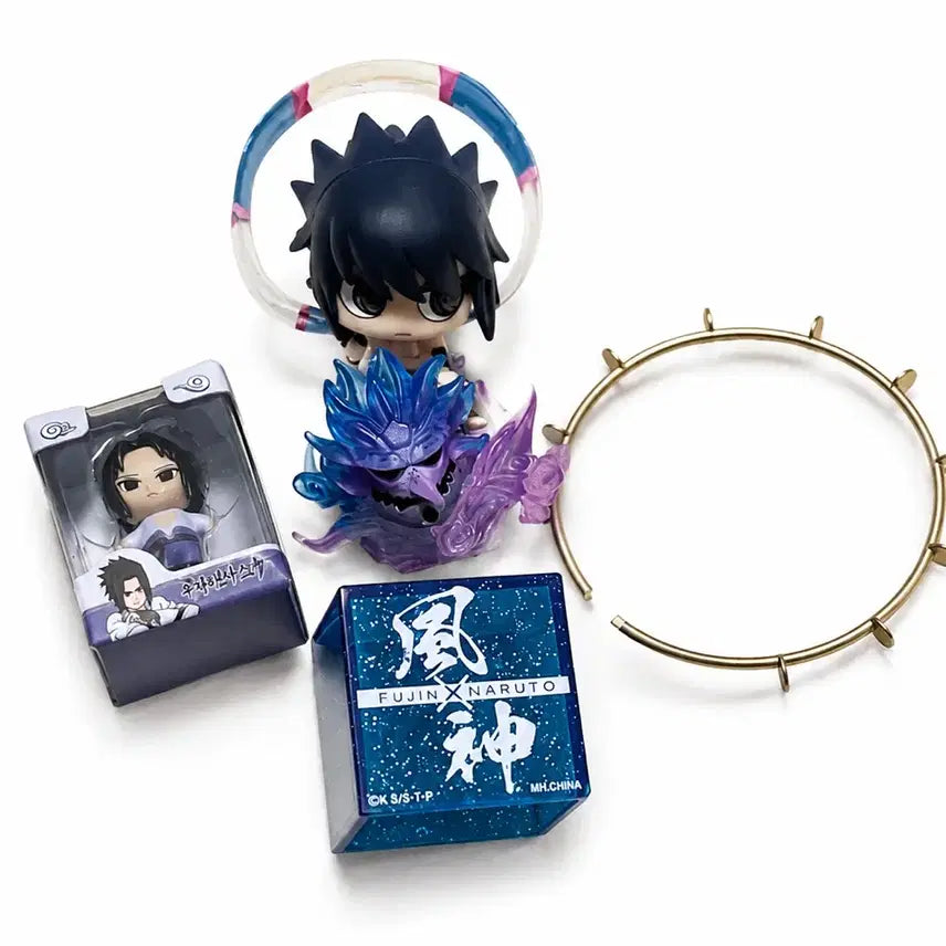 [BUNJANG] FuRyu Naruto Nidaime Hokage Sasuke Uchiha (Raikage) Figure + Rice Ball Figure Bundle Set / 푸치카라 뇌신 사스케 피규어 + 쌀알 피규어 일괄