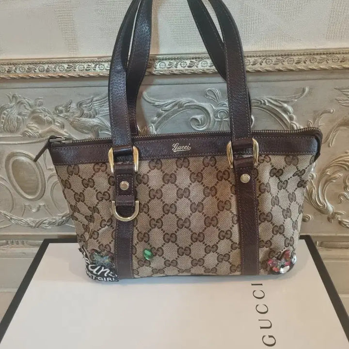 [BUNJANG] Gucci GG Canvas Shoulder Bag Brown / 정품 구찌 GG 캔버스 숄더백 브라운 구찌토트백