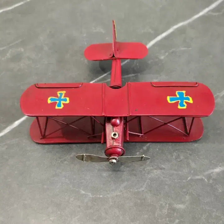 [BUNJANG] World War I German Fighter Aircraft Foker Dr.I Tinplate Model Decoration / 제1차 세계대전 독일 전투기 포커 Dr.l 모형 장식품