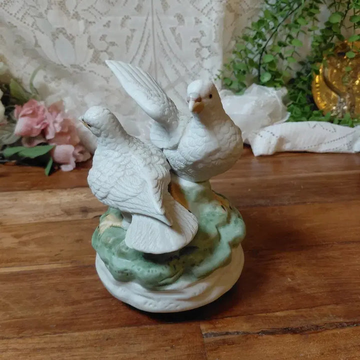 [BUNJANG] Vintage Ceramic Dove Music Box / 미국 빈티지 도자기 비둘기 오르골