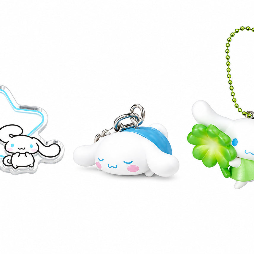 [BUNJANG] Cinnamoroll Mirror, Memo Pad, and Four-Leaf Clover Keychain Set / 시나모롤 거울+메지루시+네잎클로버키링 시나모롤가챠