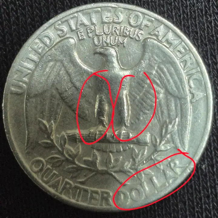 [BUNJANG] 1965 USA Quarter Dollar Coin - Struck Error / 1965년p 미국 쿼터 달러. 압인에러