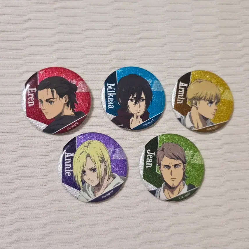 [BUNJANG] Attack on Titan Glitter Badge Set / 진격의거인 글리터 뱃지